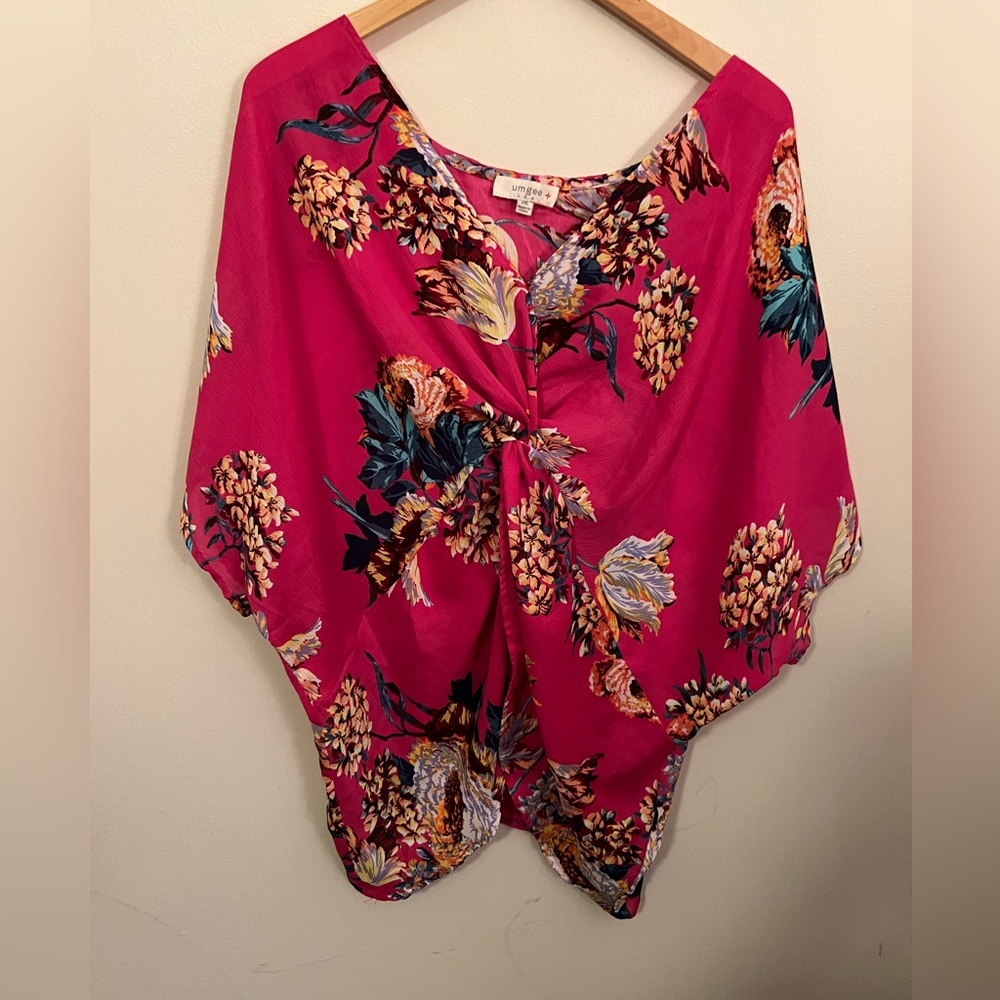Umgee Pink Floral Top 2XL